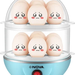 Nova Double Layer Electric Egg Boiler NEC 1532 Egg Cooker (Blue, 14 Eggs)