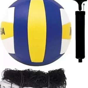 radion 3920 classic volleyball 18 synthetic kit with nylon net,pump Volleyball - Size: 4 (Standard, Pack of 3)