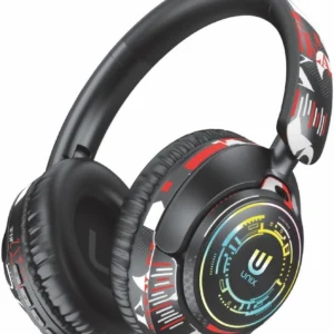Unix Epic Graffit Wireless Over Ear Headphones Upto 62 Hours Playback, 40MM Drivers Bluetooth & Wired Headset (Black, On the Ear)