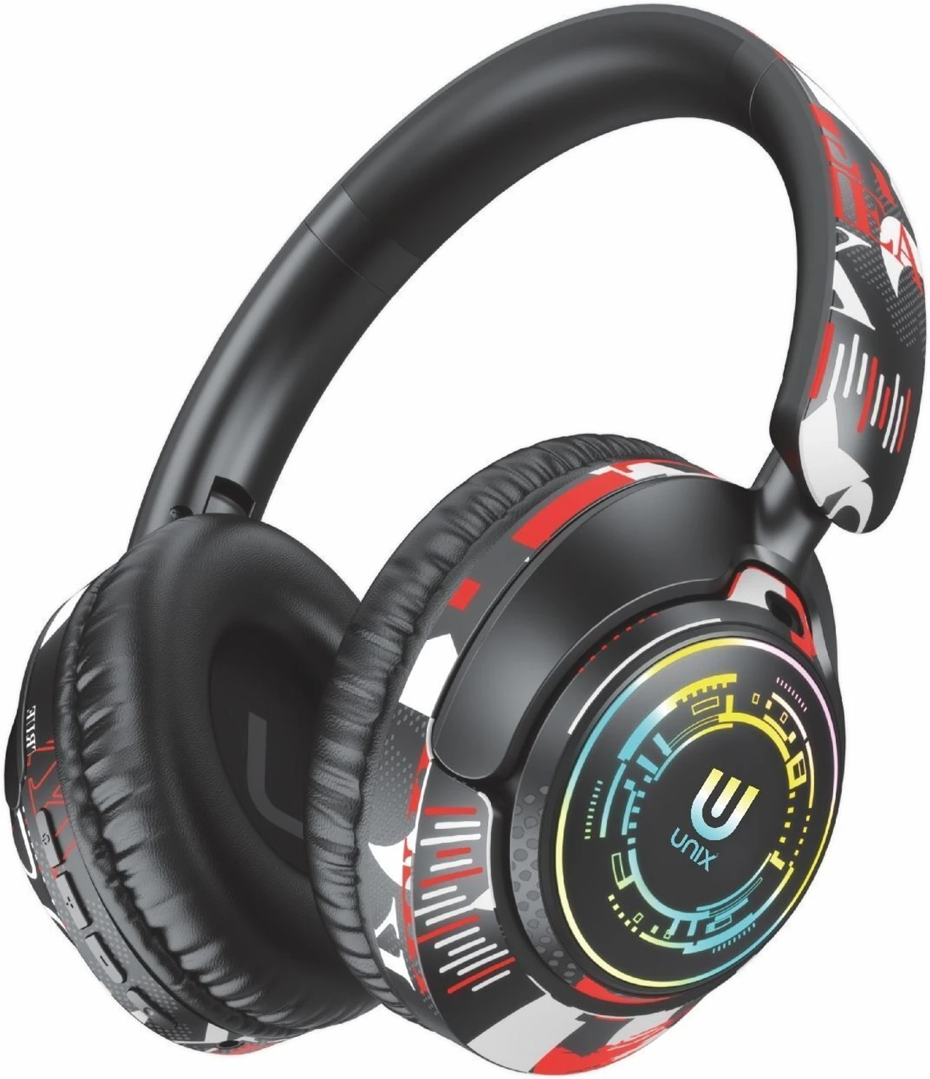Unix Epic Graffit Wireless Over Ear Headphones Upto 62 Hours Playback, 40MM Drivers Bluetooth & Wired Headset (Black, On the Ear)